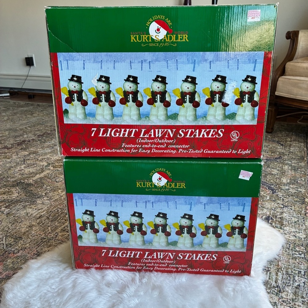 Kurt S Adler Snowman Christmas Yard Stakes 14 Lighted Lawn Decor Set DY-2000